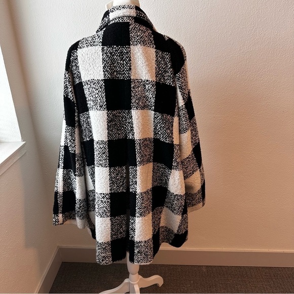 KC Collections Women's Plus Size Buffalo Plaid Funnel Neck Coat SZ XL - Picture 6 of 10
